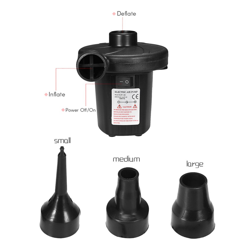 Oppustelig pumpe elektrisk luftmadras camping pumpe bærbar hurtig oppustelig bil hjem