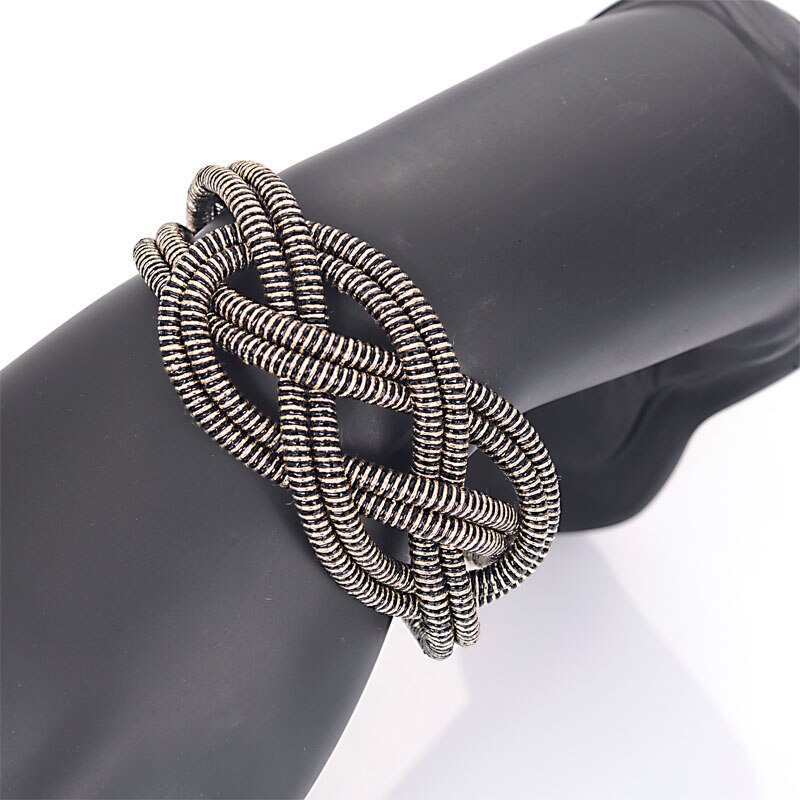 Minbsp Trendy Fashion intrecciato cavo a strisce nodo grande infinito chiusura magnetica bracciale con ciondolo per bracciali da donna regali gioielli