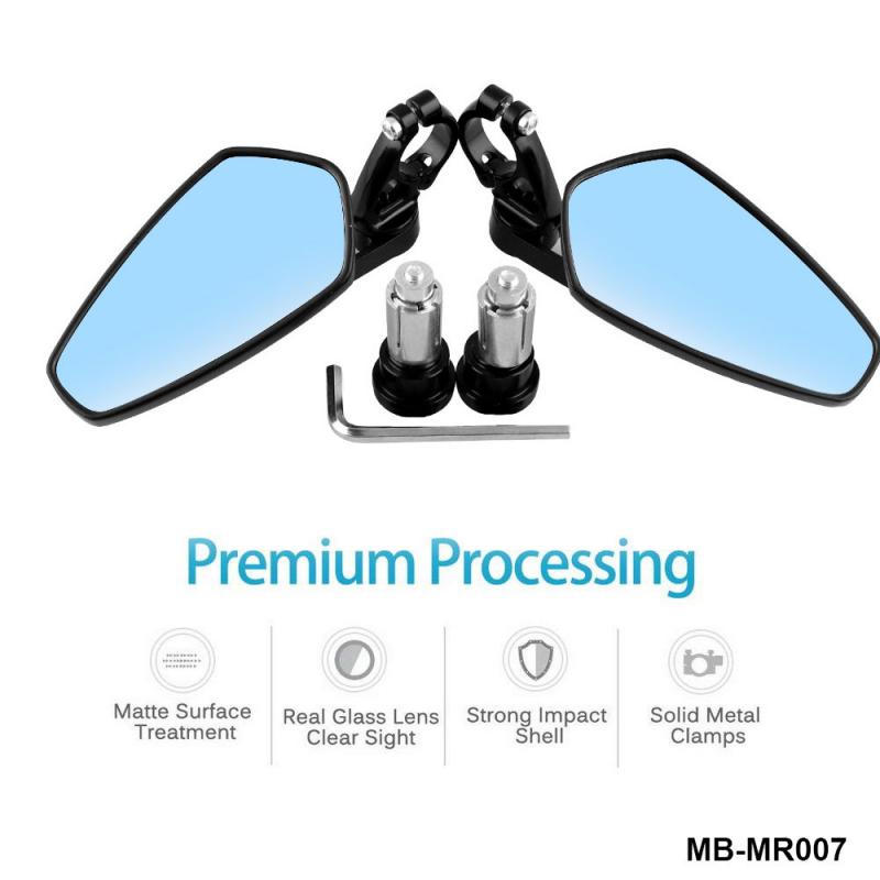 1 Set Motorcycle Aluminum 7/8" 22mm Bar End Side Rearview Mirror Universal Motorbike Bike Handlebar Rear View Mirrors