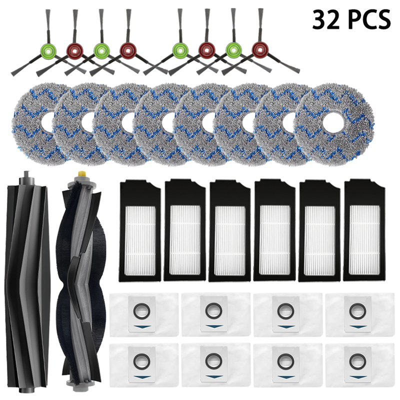 Voor Ecovacs Deebot X1 OMNI, T10 OMNI, X1 TURBO, T10 TURBO, DBX53 Vervangende Onderdelen Stofzak Filter Belangrijkste Zijborstel Mop: Licht Geel