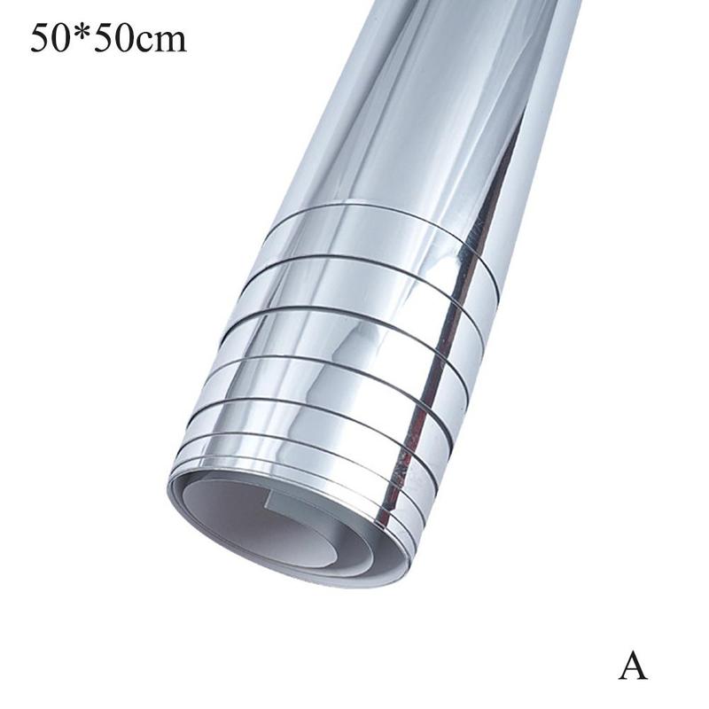 Acrylic Square Wall Stickers Mirror 9pcs/set 15x15cm Aisle Living Room Decorative Personality Paste Restaurant Floor Mirror N4K2: 1pc Silver 50x50cm