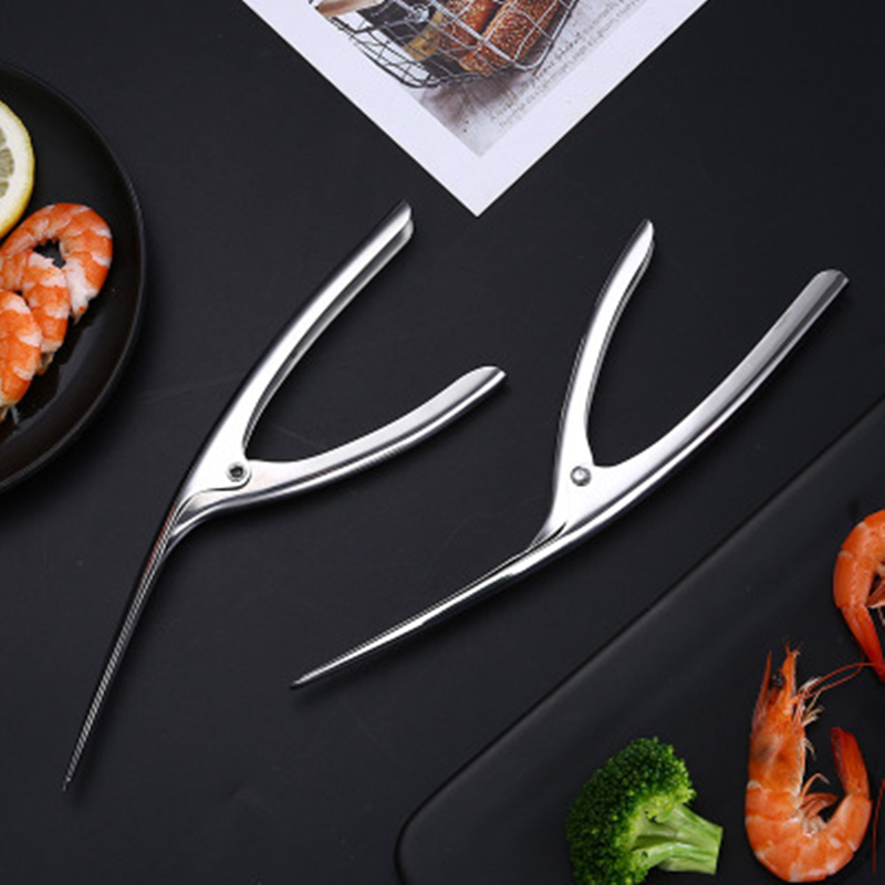 1 Pcs Stainless Steel Shrimp Peeler Prawn Shrimp Deveiner Fishing Lobster Shell Remover Peel Device Kitchen Seafood Tools
