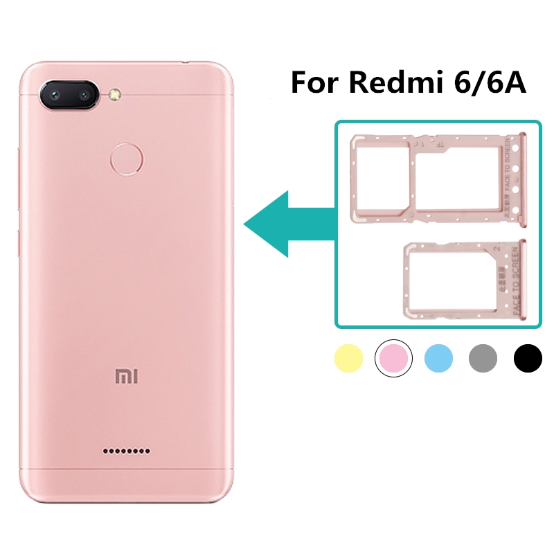 Voor Xiaomi Redmi 6/6A Dual Sim-kaart Lade Houder Voor Xiaomi Redmi6 Redmi6A Micro-SD/TF card Slot Adapter Reparatie Onderdelen