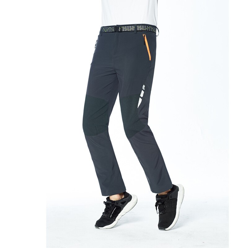 RAY GRACE Hiking Pants Men Summer Reflective Safe Quick Dry Waterproof Trekking Fishing Camping Run Trousers Men's Outdoor Pants: Gray / M