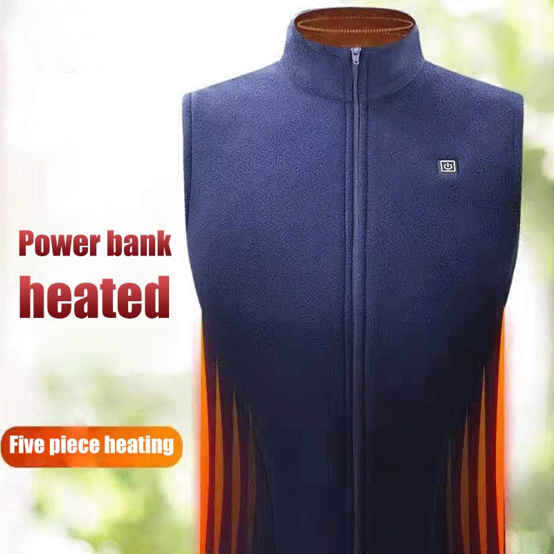 Paratago winter elektrische warme verwarmingsvest fleece slimme heren dames verwarmde jas koorts opladen viskleding grafeen  p8182