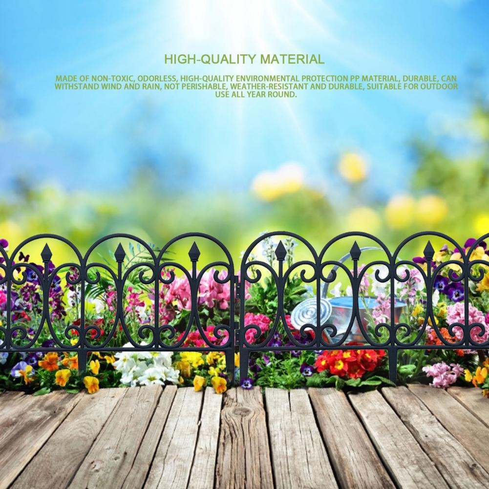 Hollow Yard Fence Easy to Install Plastic Courtyard Indoor Fencing Patio Edging Flower Panel DIY Picket Fencing for Garden