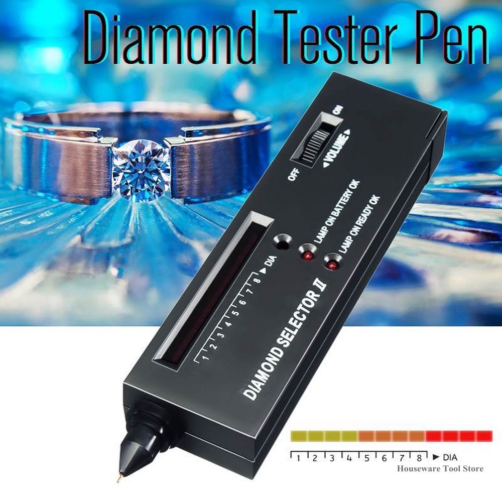 Diamond Tester Gem Selector LED Indicator High Accuracy Gemstone Detector Tool Detector Handheld Jewelry Hardness Discriminator