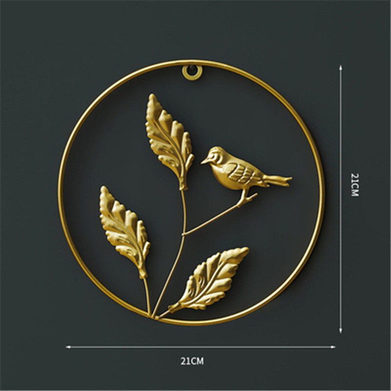 Feuilles de Ginkgo doré décoration murale feuilles de Style nordique tenture murale pendentif mural de salon sans poinçon décoration de la maison: golden bird