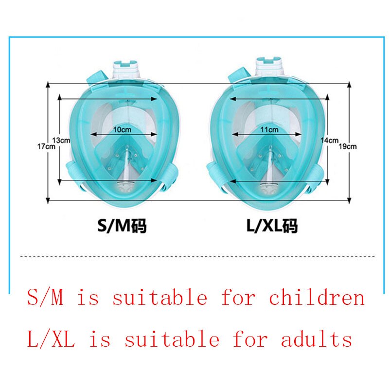 Swimming Snorkeling Mask Underwater for Diving Full Face Snorkel Anti Fog Anti-Leak Beach Sea Swim Pool Accessories Adult Child
