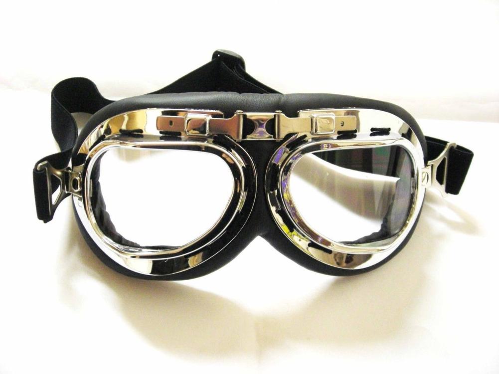 Gafas de Aviador estilo piloto Vintage para motocicleta, lentes transparentes a prueba de rayos ultravioleta, Cruiser, Scooter: Transparent 