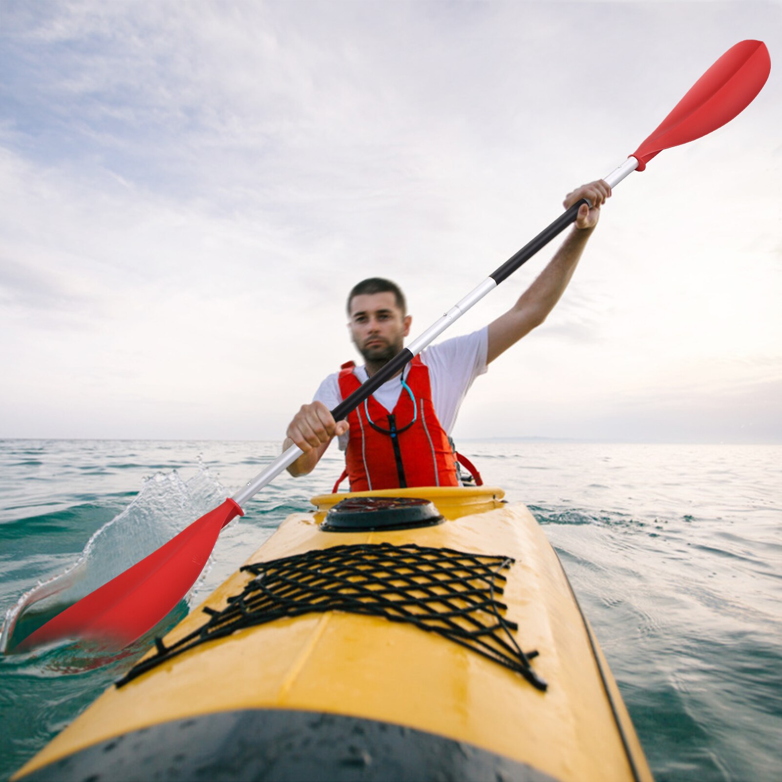 Pagaie de Kayak asymétrique à dégagement rapide, équipement de Sports aquatiques, 4 pièces