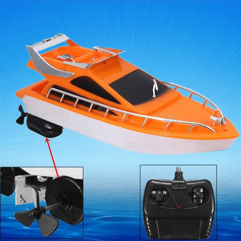 JIMITU Mini RC barcos naranja plástico eléctrico de Control remoto lancha para niños de Control remoto barco Juguetes