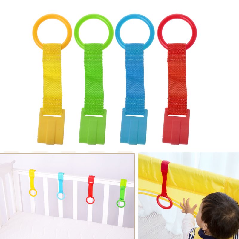 5 stücke Baby Bett Haken Aufstehen Faltbare Tragbare Krippe Anhänger ziehen Ring
