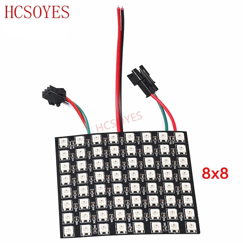 Módulo de Panel Led WS2812b, 8x 8/8x3, 2/16x16 píxeles, direccionable individualmente, pantalla a todo Color, disipador de calor Digital, bricolaje, Boa