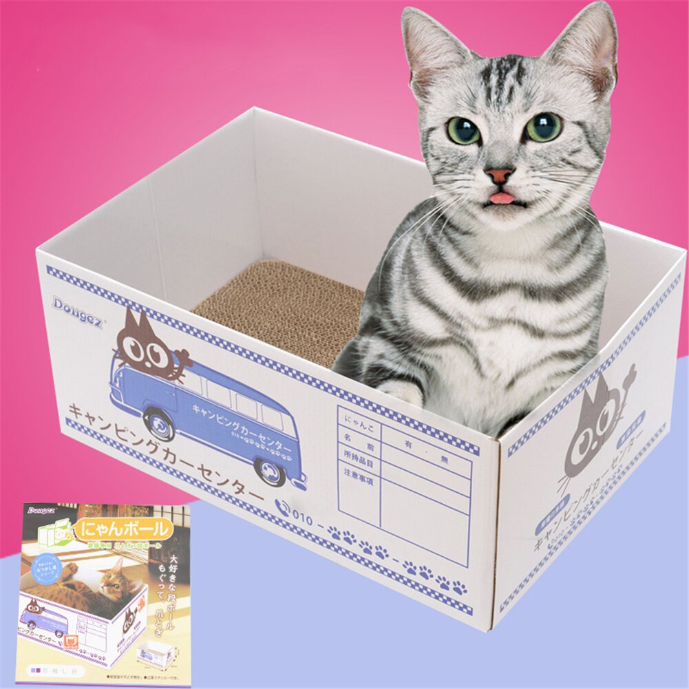 Gegolfd Papier Kat Nest Kartonnen Katten Bed Kitten Scratch Kartonnen Grappige Kat Huis Slijtvaste Opvouwbare Kartonnen Doos Huis