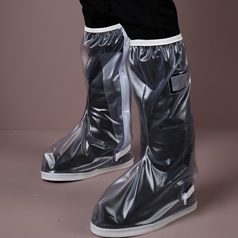 Botas de lluvia reutilizables para motocicleta y bicicleta, cubierta zapatos a prueba de agua, plegables, 2 uds.: transparent / 7