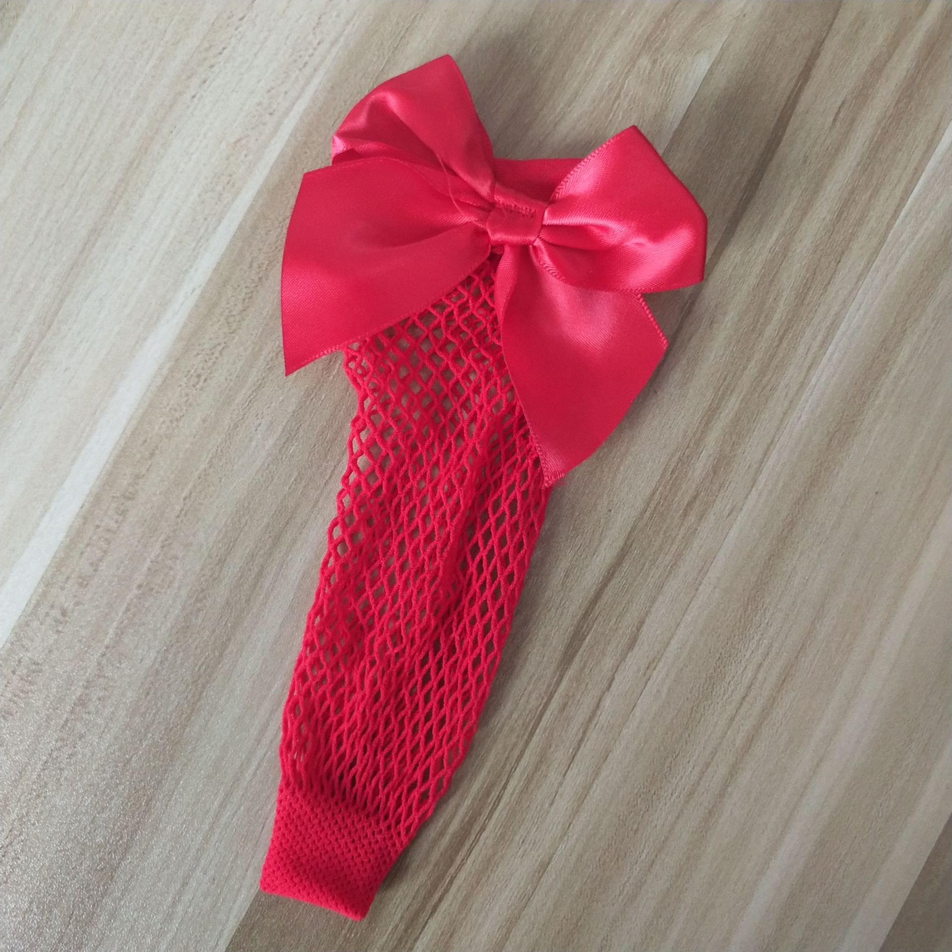 Baby Girls Kids Mesh Socks Bow Fishnet Ankle High Lace Fish Net Vintage Short Sock Summer: Red