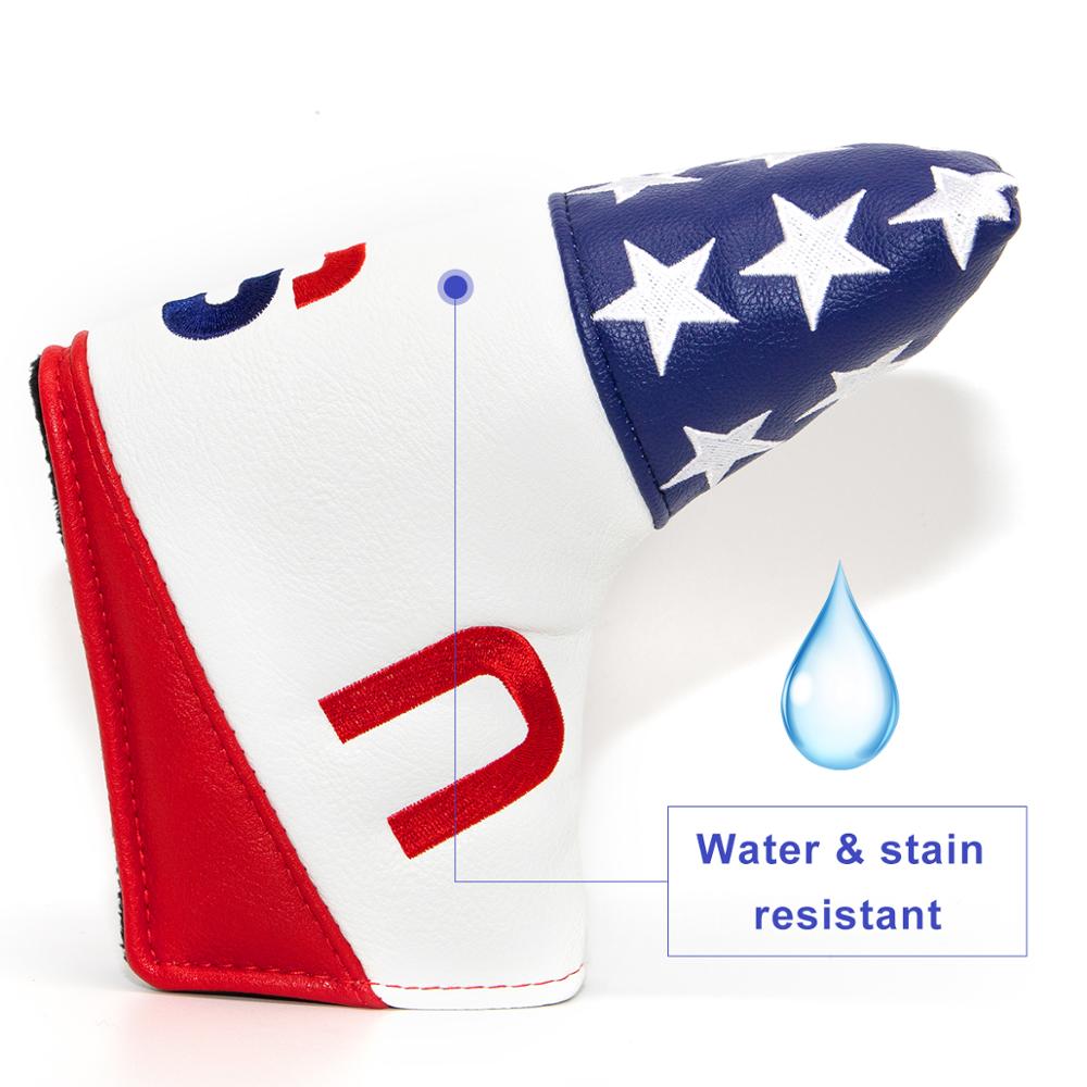 Golf Putter Cover,Golf Club Head Covers for Putter PU Leather Blade Putter Headcover with Magnetic USA Series