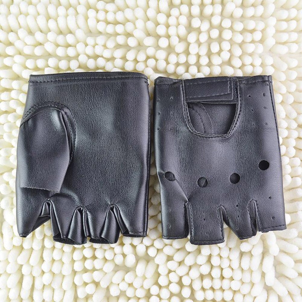 Men Outdoor gloves Black Fingerless Gloves gloves Driving Motorcycle Gloves Soft Leather Driving men Motorcycle Biker gloves