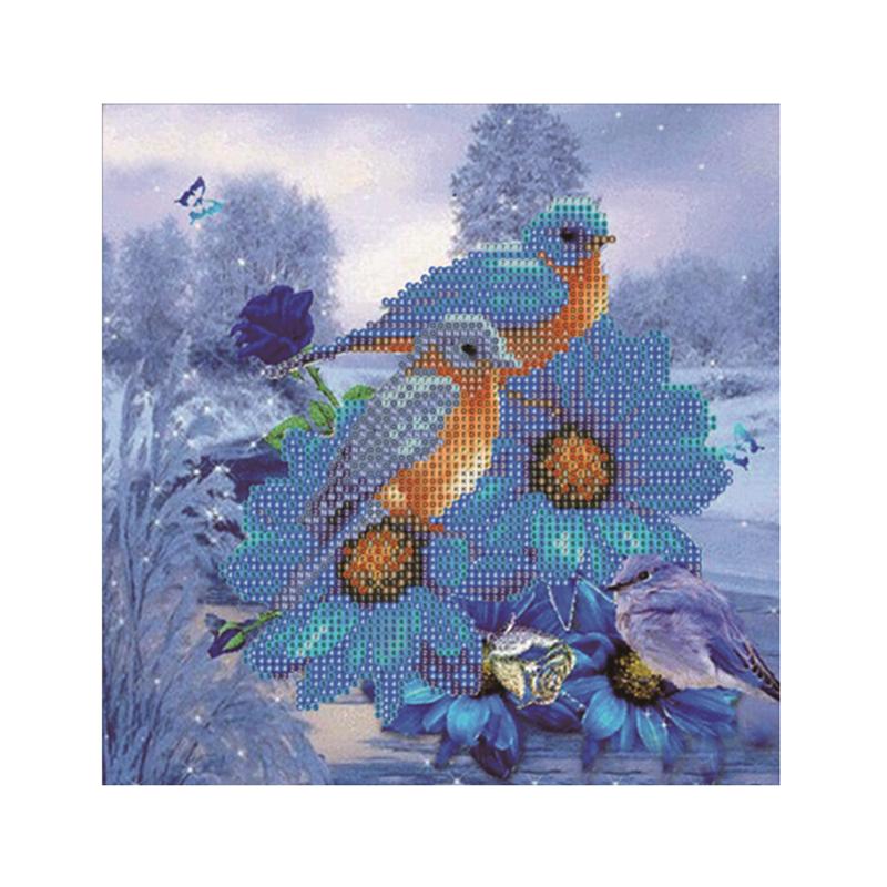 Unframed Diamnond Drawing Cross Stitch Kits Diamond Painting Blue Birds Diamond Wall Painting Stitch Crafts Wall Decoration