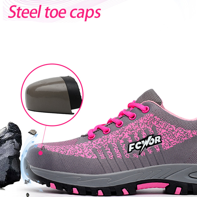 Veiligheid Werk Schoenen Vrouwen Onverwoestbaar Stalen Neus Schoenen Lichtgewicht Werk Veiligheid Laarzen Anti-Smash Anti-Lek Sport Schoenen vrouwen