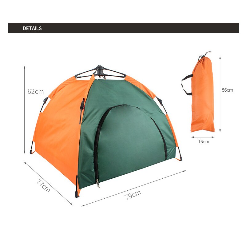 Ruox outdoor-haustierzelt, automatisch faltbar, katzenhaus, zwinger, regen- und sonnenschutz, tragbares haustierbett, auto-hundezelt