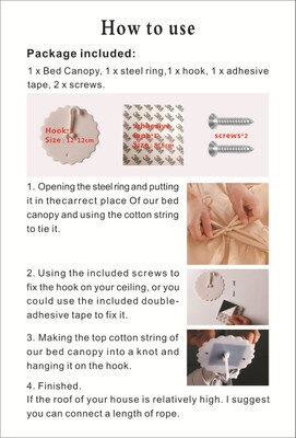 północny europejski ins lekki, oddychający baldachim robić łóżka namiot dziecięcy prosty, gorący sprzedawanie moskitiery dla dzieci: English Instruction