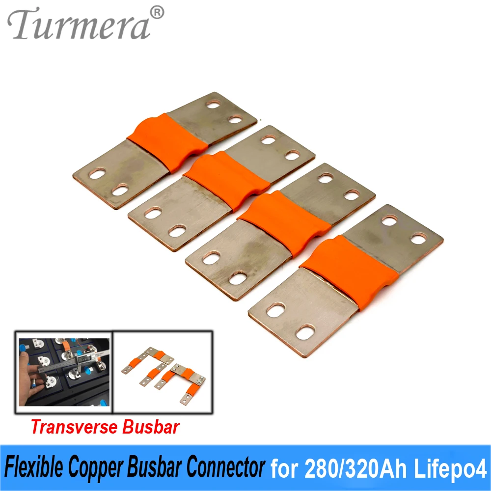 Turmera 12V 24V 48V Lifepo4 Batterie flexibel Sammelschiene Kupfer Verbindungsloch zu See 80mm 2mm 400A Pro 280Ah 320Ah Lifepo4
