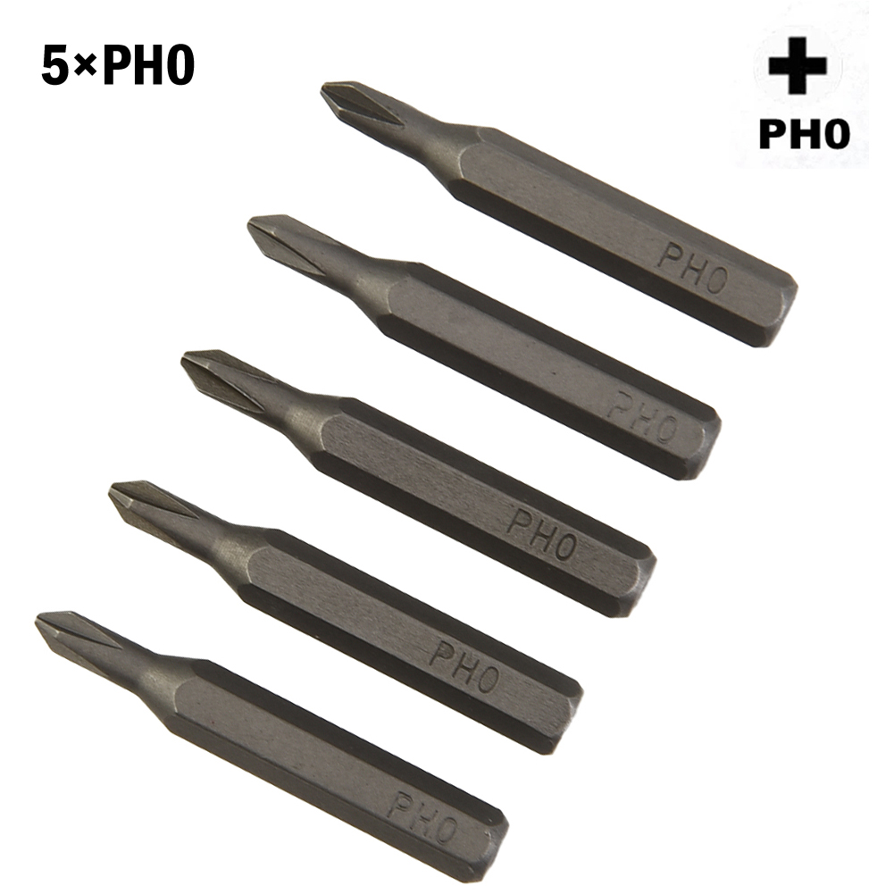 biter skrutrekker  ph1 ph000 ph0000 ph2 deler reservere kryss sekskant  ph0 tilbehør  h4 x 28mm topp til 5 stk: Grå