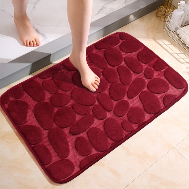 Large Bathroom Mat Soft Absorbent Pebble Foot Mat Anti Slip Bath Mat Bedroom Balcony Carpet Entrance Floor Mat Long Kitchen Mat