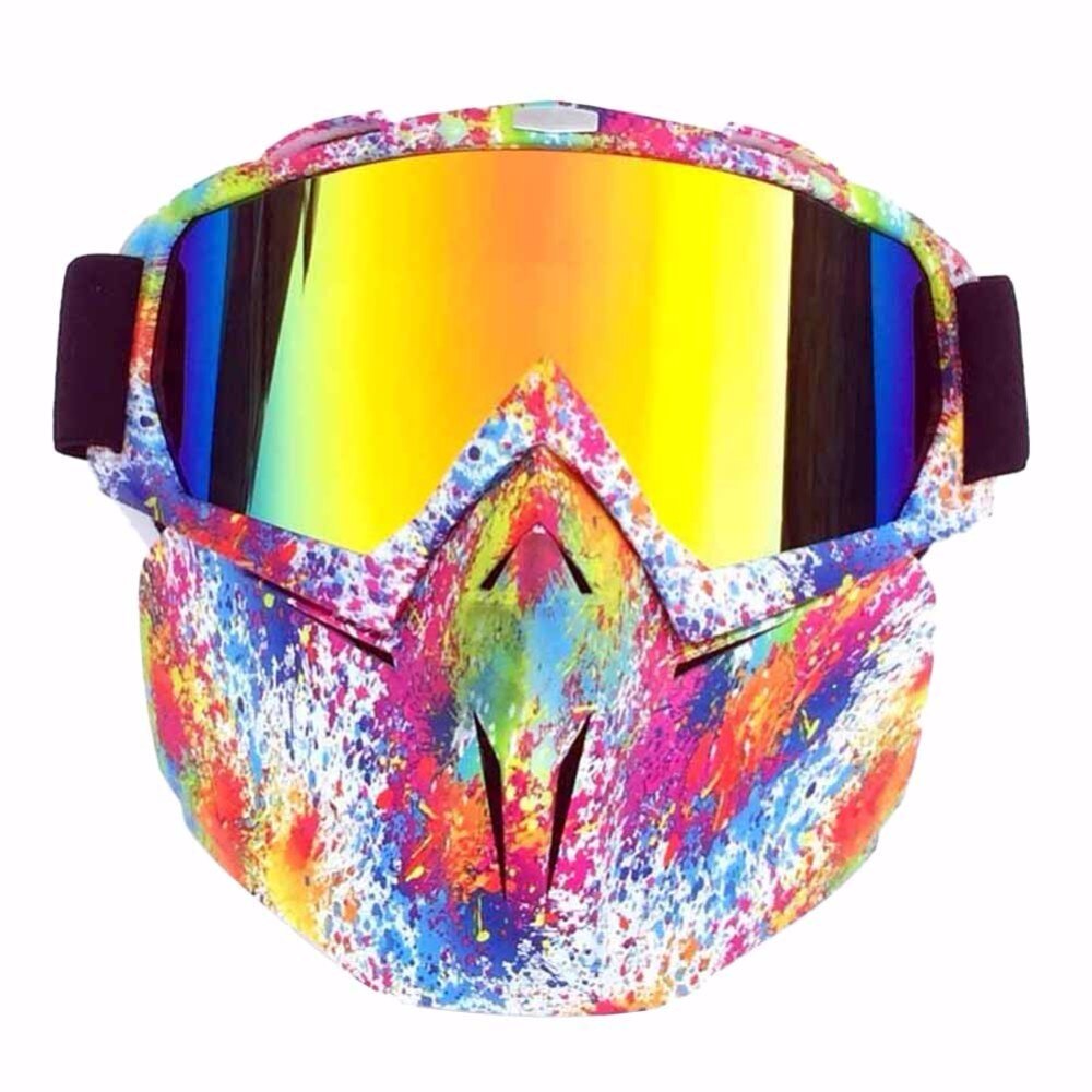 Skidglasögon vinter vindtäta skidglasögon motocrosssolglasögon med ansiktsmask skidsnowboard snöskoterglasögon 16 färger: 06