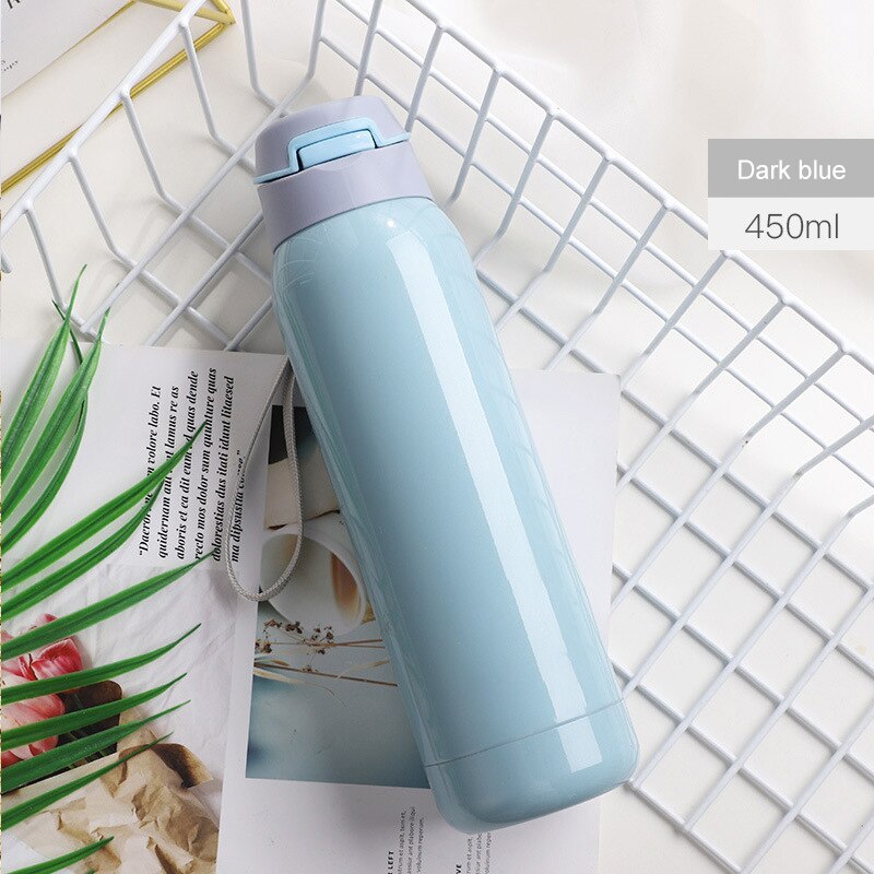 260ml / 450ml rostfri termosflaska med sugrör sporttermosflaska för barn bärbar termoshalm: 450ml d