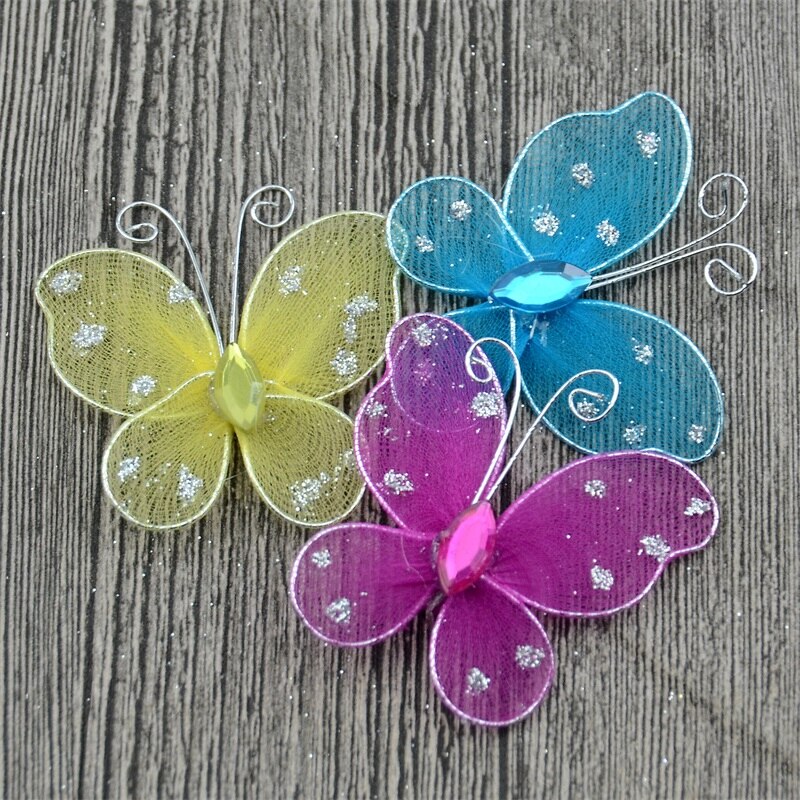 20 stk 3d farve silke sommerfugl pvc wallstickers hjemmekøkken multifunktionelt dekorativt håndværk børne- og #39