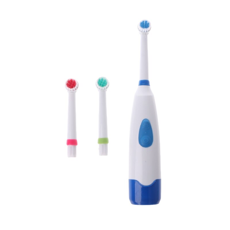 Vandtæt roterende elektrisk tandbørste med 3 børstehoved 10166: Blå