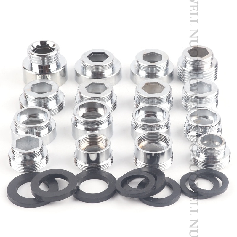 2pcs M22 Copper Kitchen Faucet Aerator Water Tap Adaptor Purifier Fittings Replacement Accessories Male Female Pipe Fittings