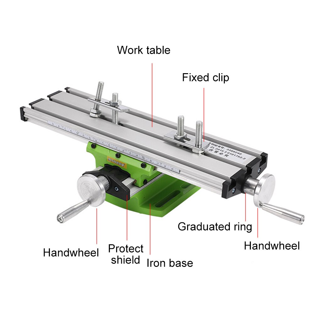 Table De Travail Multifonction Pour Fraisage/perçage - Alliage D'aluminium - Course X 200 Mm, Y 50 Mm - Pour Mini Perceuse à Colonne Ou étau