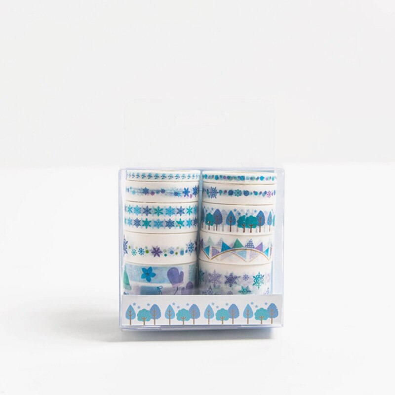 10 pièces/ensemble Washi ruban bricolage papeterie Scrapbooking artisanat autocollant fleurs plantes vertes feuilles fleur masquage décoratif Washi ruban