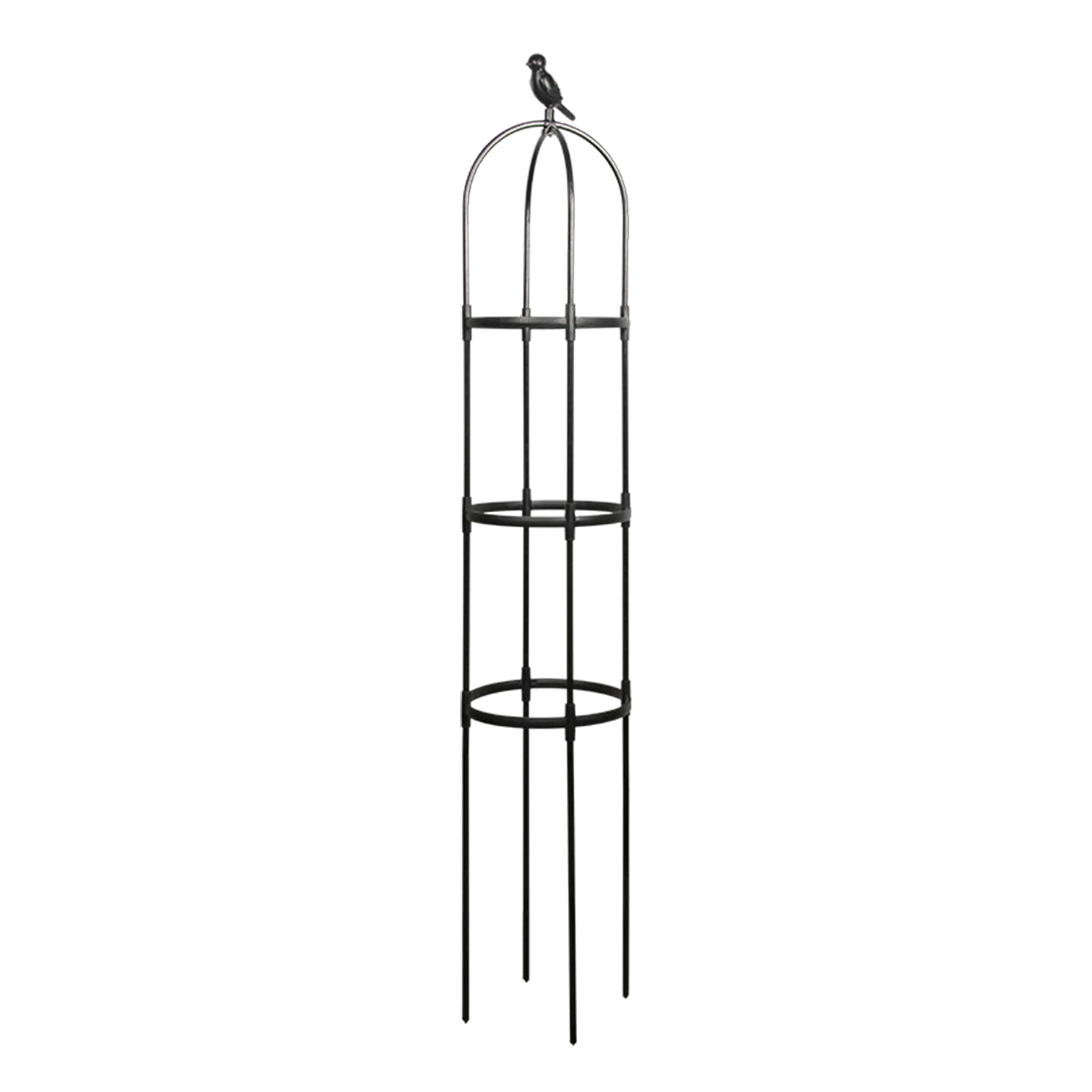 1.2/1.5m Iron Garden Obelisk Climbing Plant Flowers Steel Frame Trellis Vines Floral Decor Yard Round Weather-Proof Iron Brand: D 25cm  H150cm