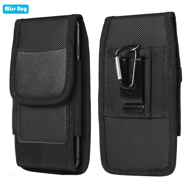 Voor Oppo Realme 6 Reno 4 Vinden X2 Pro Case Belt Clip Holster Universal Phone Bag Oxford Doek Card Pouch voor Oppo A52 A72 Pocket
