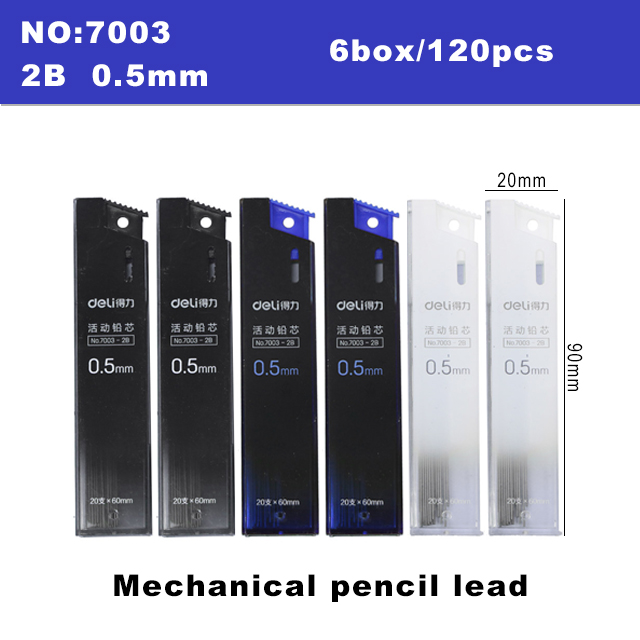 Deli Metal Mechanical Pencil 0.5 0.7mm Lead 2B Drawing Writing Activity Pencils For Artist School And Office Stationeries: 7003-2B-0.5mm