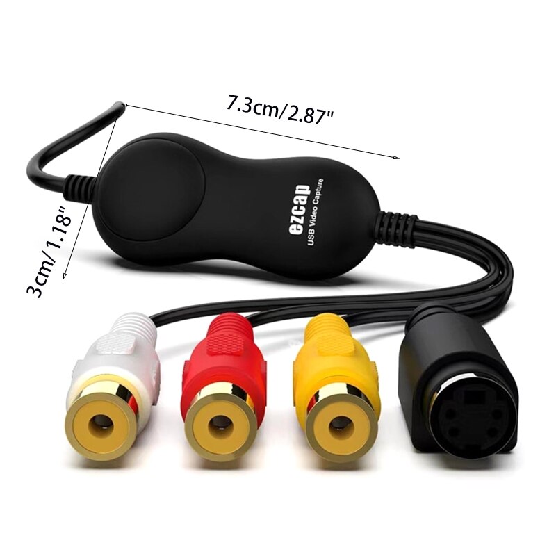 USB 2.0 Video Capture Card Device Video Grabber One Touch VHS VCR TV to DVD Converter, Transfer VHS Home Video to Os