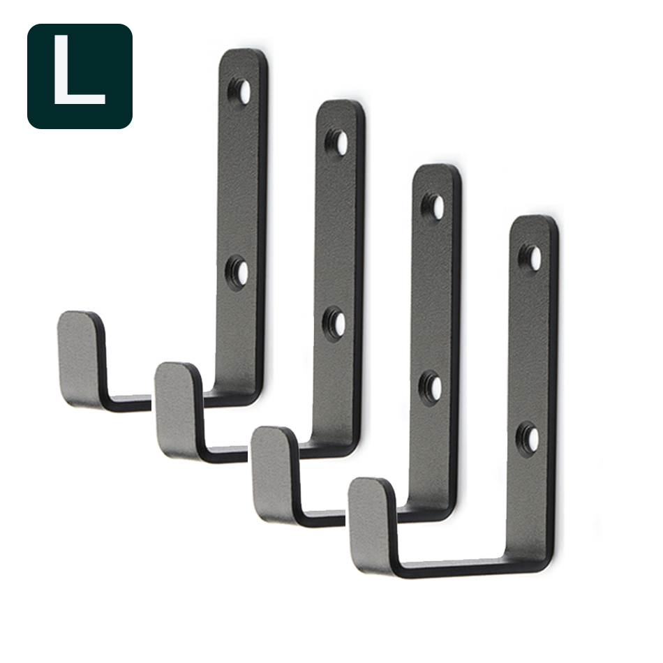 Ganchos de acero inoxidable para colgar ropa, perchero montado en la pared, resistente, acabado negro mate, 4 piezas: Rojo