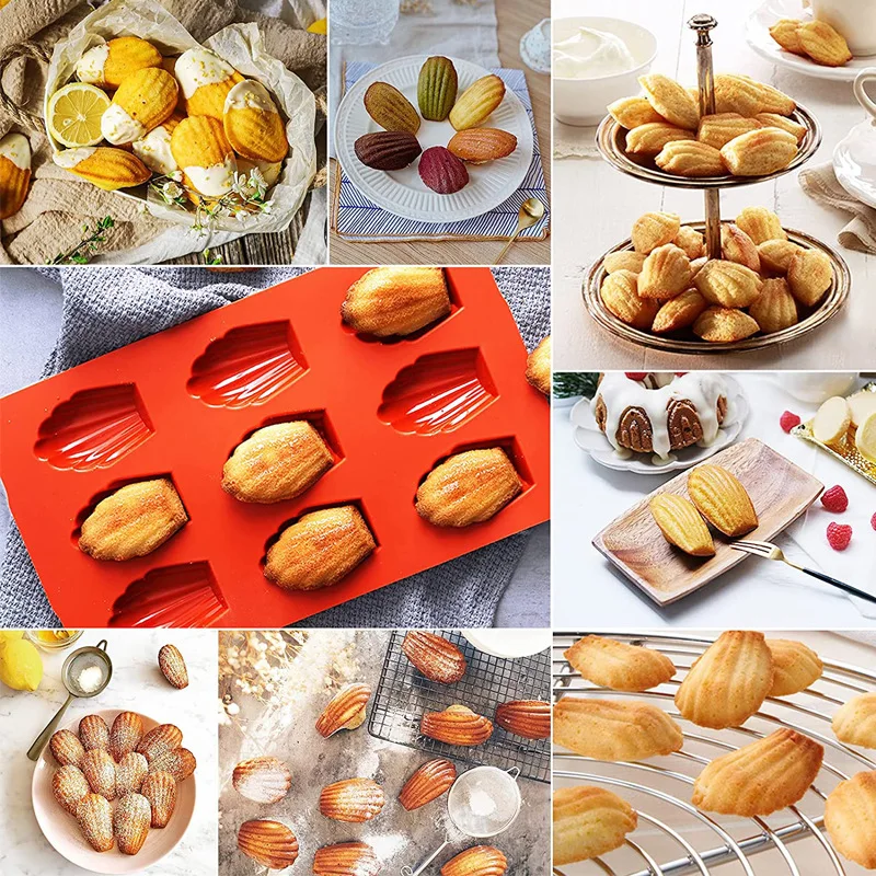 Stampi per Madeleine in silicone antiaderente Stampi per Madeleine a forma di conchiglia Stampo per torta da forno padella Accessori da cucina per teglia fai da te
