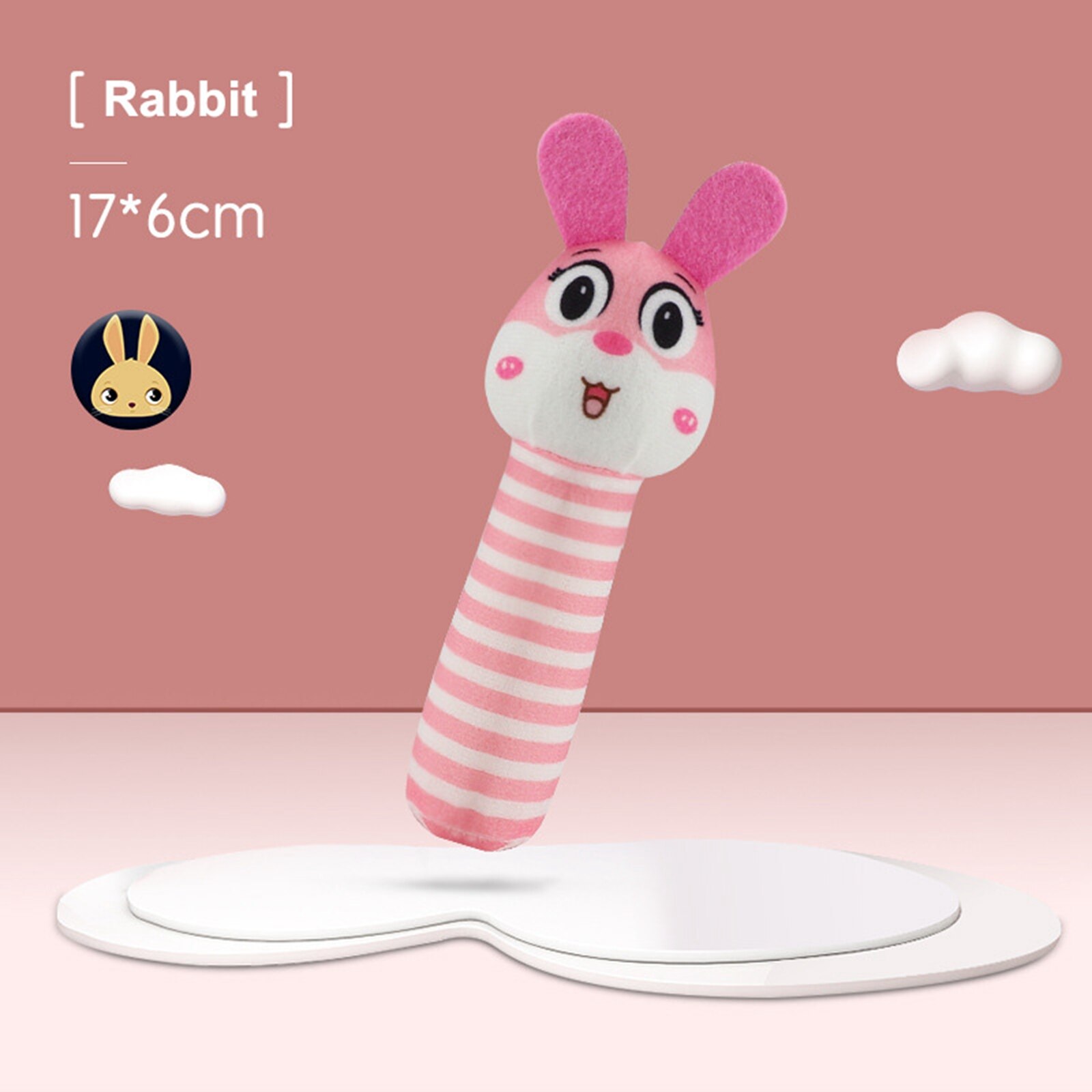 Newborn Baby Toys 0-12 Months Cartoon Animal Baby Plush Rattle Mobile Bell Toy Infant Toddler Early Educational Toys Bite Tool: D