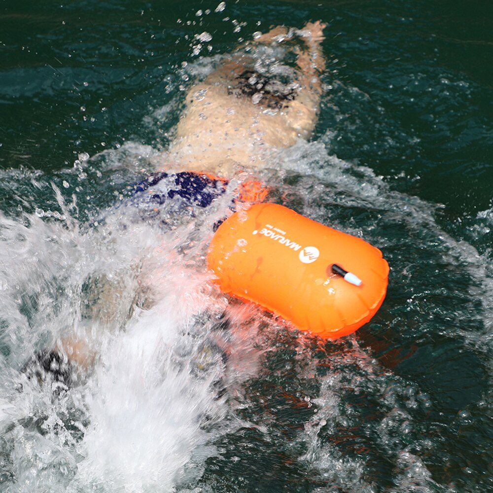 Sac de natation de flotteur de sécurité ultra-léger de flotteur de natation d'eau ouverte pour des nageurs triathlètes ronfleurs surfeurs (Orange)
