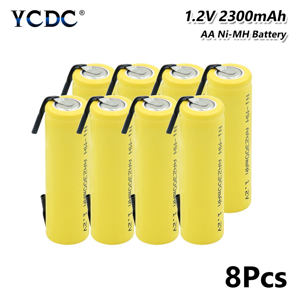 Ni-MH AA Battery 1.2V 2300mAh Rechargeable Batteries Lithium Bateria Welding Nickel Sheet batteries For Toy Flashlight: 8 PCS