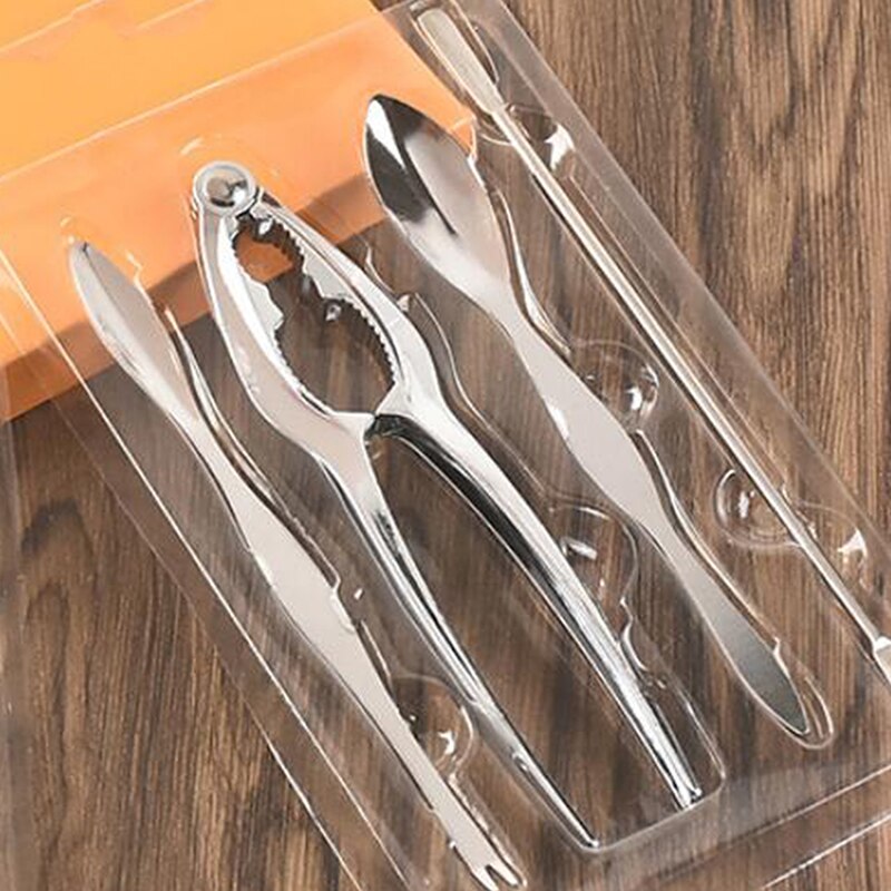 Seafood Tool Sets Crab Crackers Picks Spoons Set Stainless Steel Crab Peel Shrimp Tool Lobster Clamp Pliers Clip Pick Set