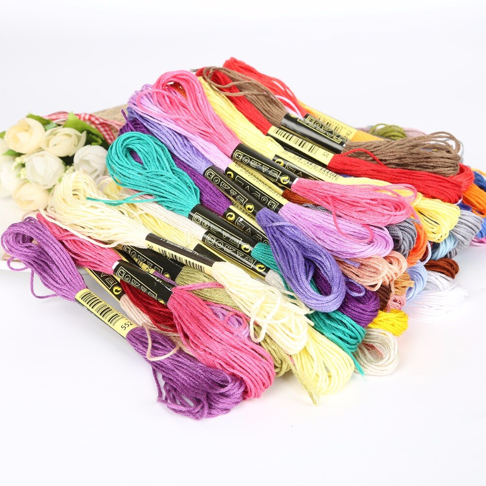 100 Muliti Kleur Kruissteek Katoen Naaigaren Borduren Floss DIY Craft Naaien Accessoires Gereedschap elke kleur 7.5 m 6 aandelen