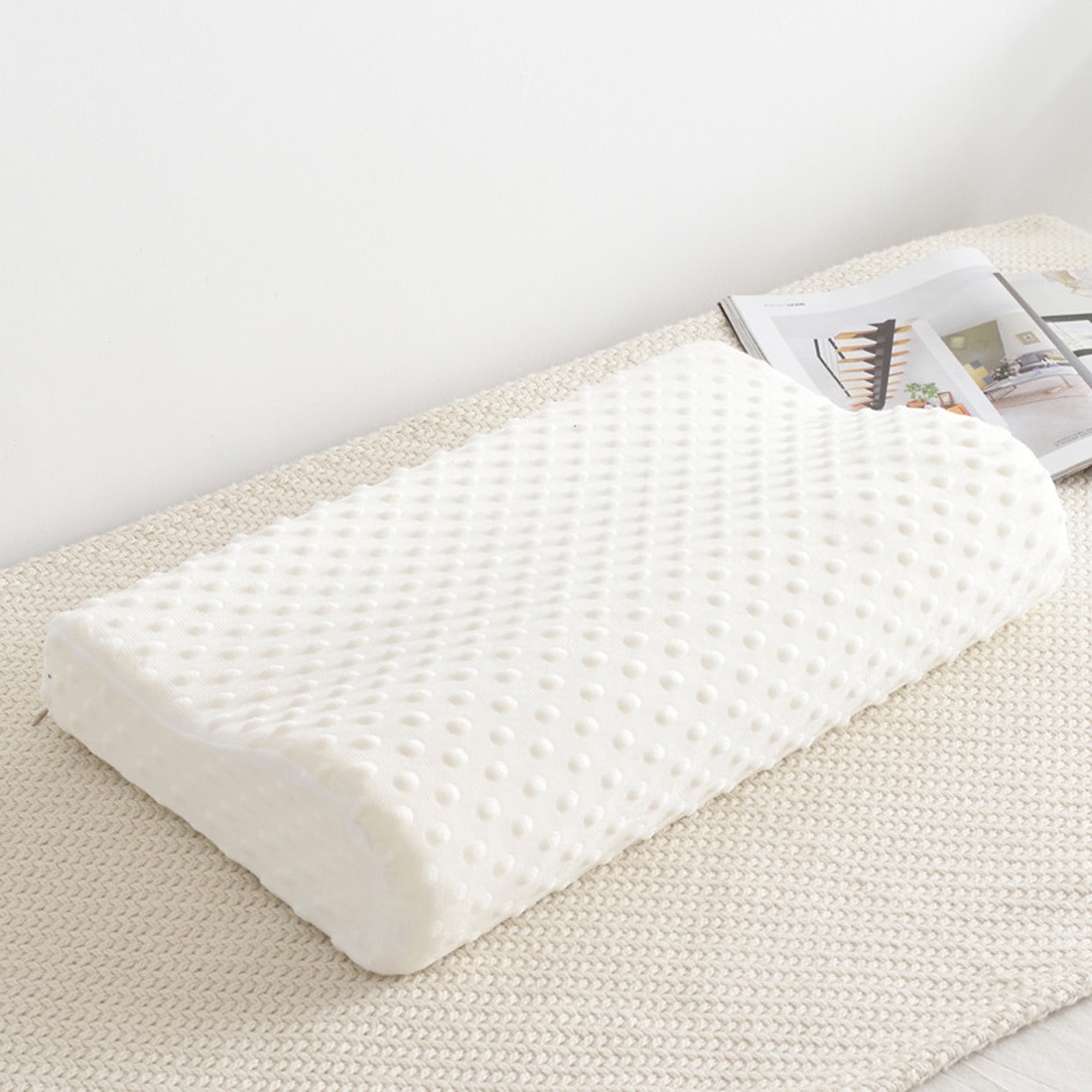 50x30cm Erinnerung Schaum Bett Orthopädische Kissen für Hals Schmerzen Hals Förmige Kissen für Schlafen Zervikale Gesundheit Pflege kissen Bettwäsche