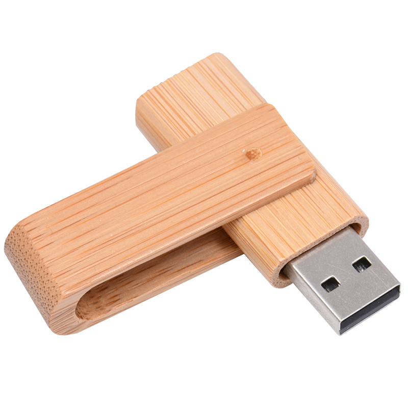 Jaster 4 Model Draaien Houten Logo Usb Flash Drive 4 Gb 8 Gb 16 Gb 32 Gb 64 Gb Usb 2.0 Logo Graveren: 64GB / carbonized bamboo
